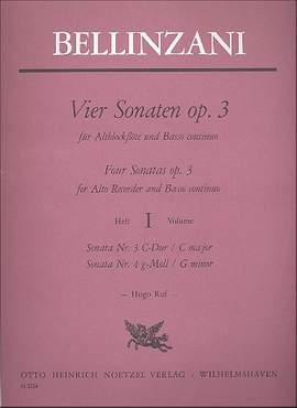 Bellinzani: Recorder Sonatas Op.3 Nos.3 & 4