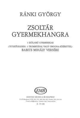 Ranki, Gyorgy: Zsoltar gyermekhangra