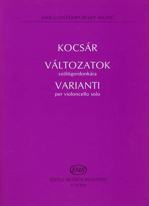 Kocsar, Miklos: Varianti per violoncello solo