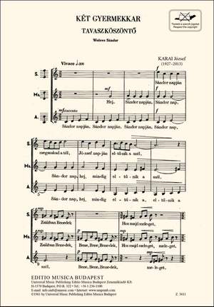 Karai, Jozsef: Two Children's Songs