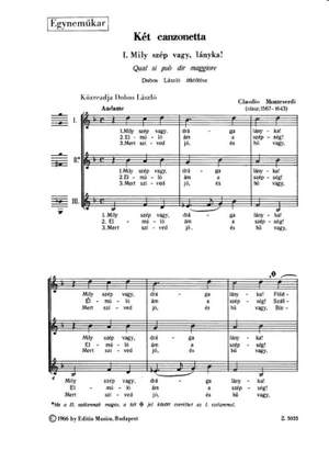 Monteverdi, Claudio: Two canzomettas