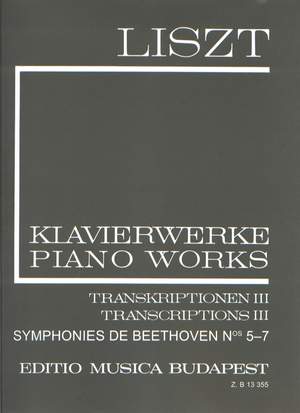 Liszt: Transcriptions III (Beethoven Symphonies 5-7) (paperback)