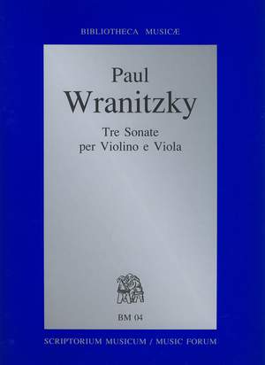 Wranitzky, Paul: Tre Sonate per Violino e Viola