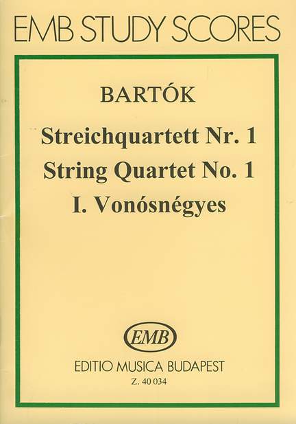 Bartok, Bela: String Quartet No. 1 (Miniature Score)