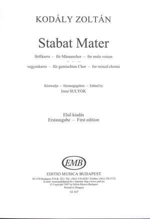 Kodaly, Zoltan: Stabat Mater (upper voices)
