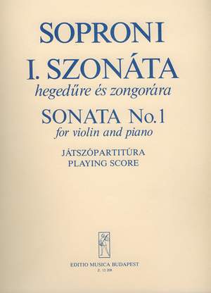 Soproni, Jozsef: Sonata No. 1