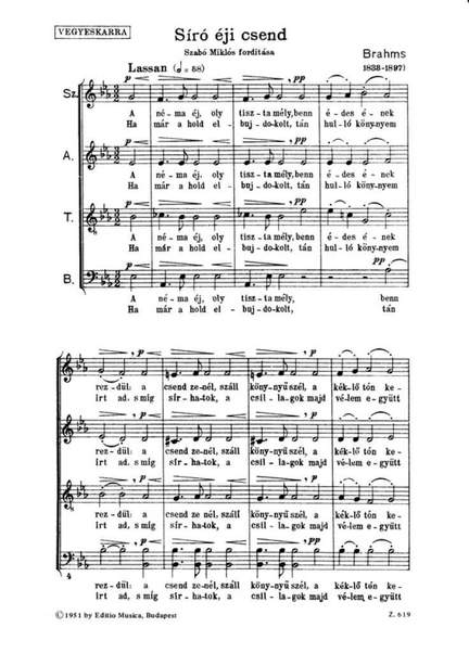 Brahms, Johannes: Siro eji csend
