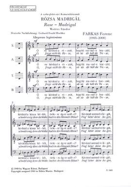 Farkas, Ferenc: Rose-Madrigal