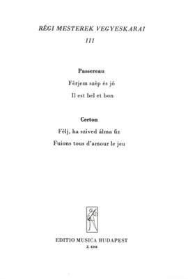 Szekeres, Ferenc: Regi mesterek vegyeskarai 3
