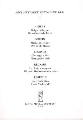 Szekeres, Ferenc: Regi mesterek egynemukarai 6