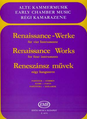 Various: Renaissance Works for 4 Inst Sc/Pts
