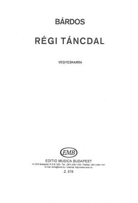 Bardos, Lajos: Regi tancdal