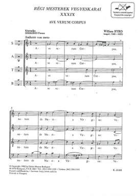 Szekeres, Ferenc: Regi mesterek vegyeskarai 39