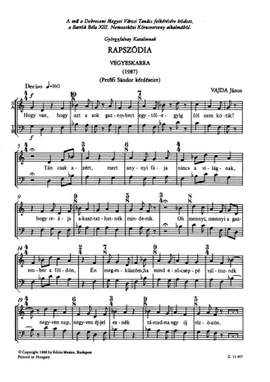 Vajda, Janos: Rapszodia