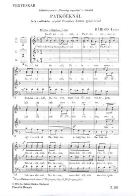 Bardos, Lajos: Patkoeknal