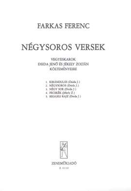 Farkas, Ferenc: Negysoros versek