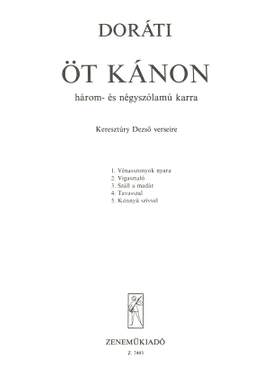Dorati, Antal: Ot kanon
