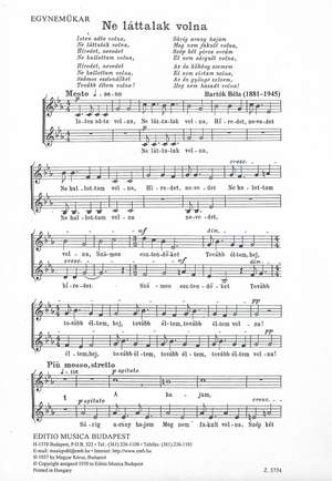 Bartok, Bela: Ne lattalak volna