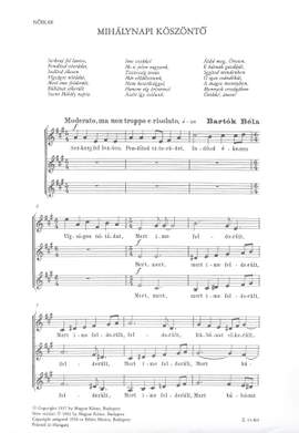 Bartok, Bela: Mihalynapi koszonto