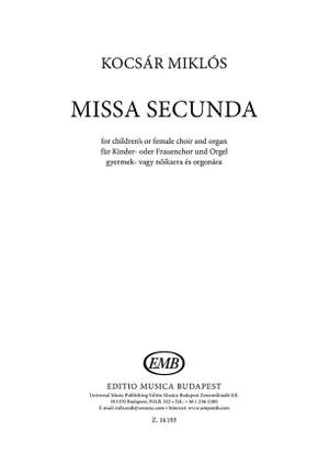 Kocsar, Miklos: Missa secunda (upper voices)