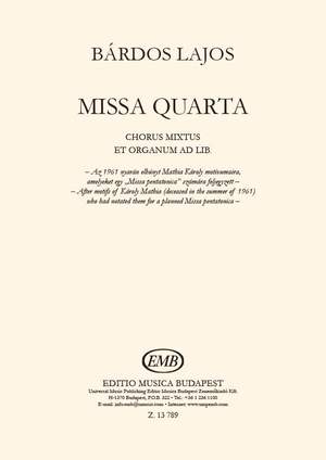 Bardos, Lajos: Missa quarta