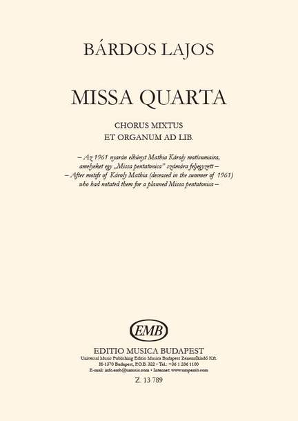 Bardos, Lajos: Missa quarta