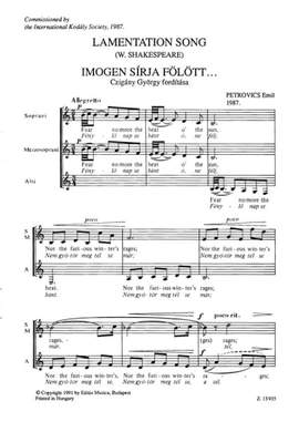 Petrovics, Emil: Lamentation Song