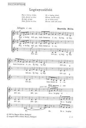 Bartok, Bela: Legenycsufolo (upper voices)