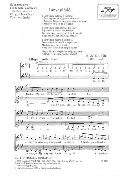 Bartok, Bela: Leanycsufolo