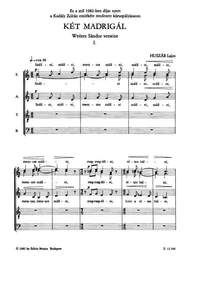 Huszar, Lajos: Ket madrigal