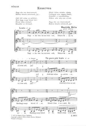 Bartok, Bela: Keserves