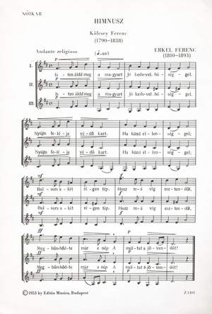 Erkel, Ferenc: Hungarian National Anthem