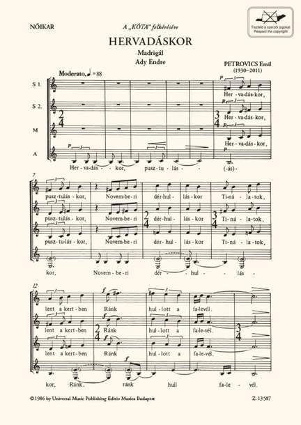 Petrovics, Emil: Hervadaskor