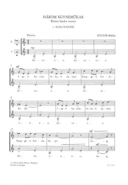 Kocsar, Miklos: Harom egynemukar