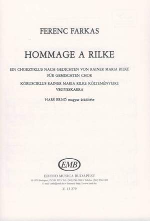 Farkas, Ferenc: Hommage a Rilke