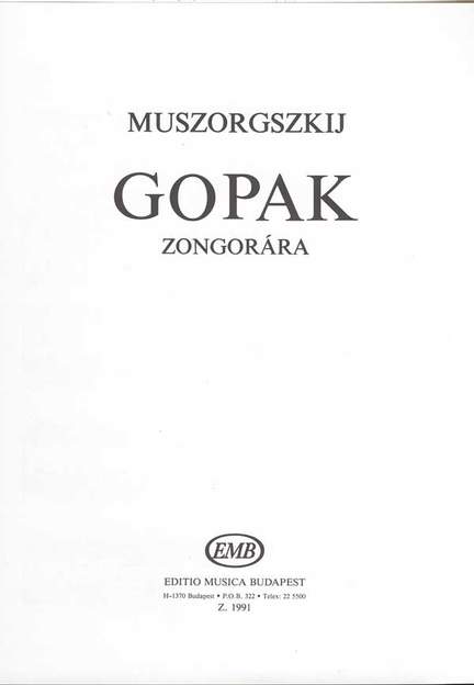 Moussorgsky, Modeste: Gopak
