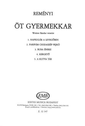 Remenyi, Attila: Five Children's Choruses