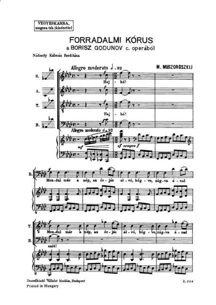 Moussorgsky, Modeste: Forradalmi korus