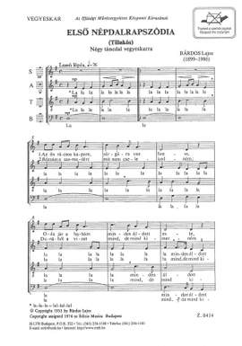 Bardos, Lajos: Elso nepdalrapszodia
