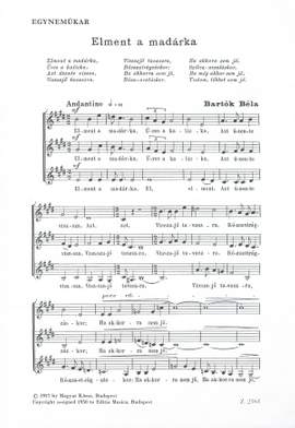 Bartok, Bela: Elment a madarka
