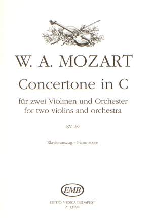 Mozart, Wolfgang Amadeus: Concertone in C (2 Vln's and Piano)