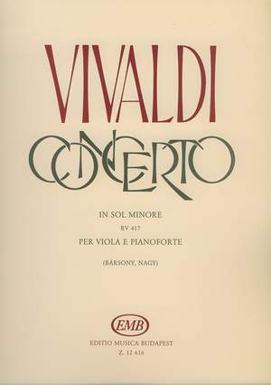 Vivaldi, Antonio: Concerto in G minor (viola and piano)