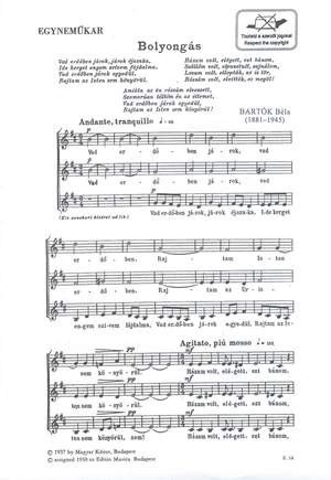 Bartok, Bela: Bolyongas