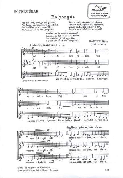 Bartok, Bela: Bolyongas