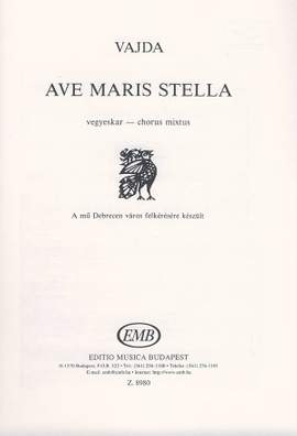 Vajda, Janos: Ave Maris stella