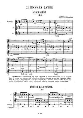 Szonyi, Erzsebet: 21 enekes jatek