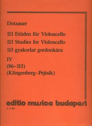 Dotzauer, Justus Johann Friedr: 113 Studies Vol.4