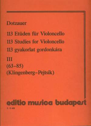 Dotzauer, Justus Johann Friedr: 113 Studies Vol.3