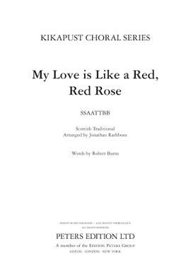 Traditional: My Love is like a Red, Red Rose