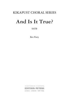 Parry, B: And is it True?